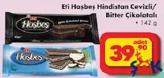 ETİ HOŞBEŞ HİNDİSTAN CEVİZLİ/BİTTER ÇİKOLATALI GOFRET 142 G
